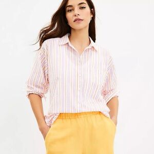 Loft Striped oversized  Button-Up Shirt size large